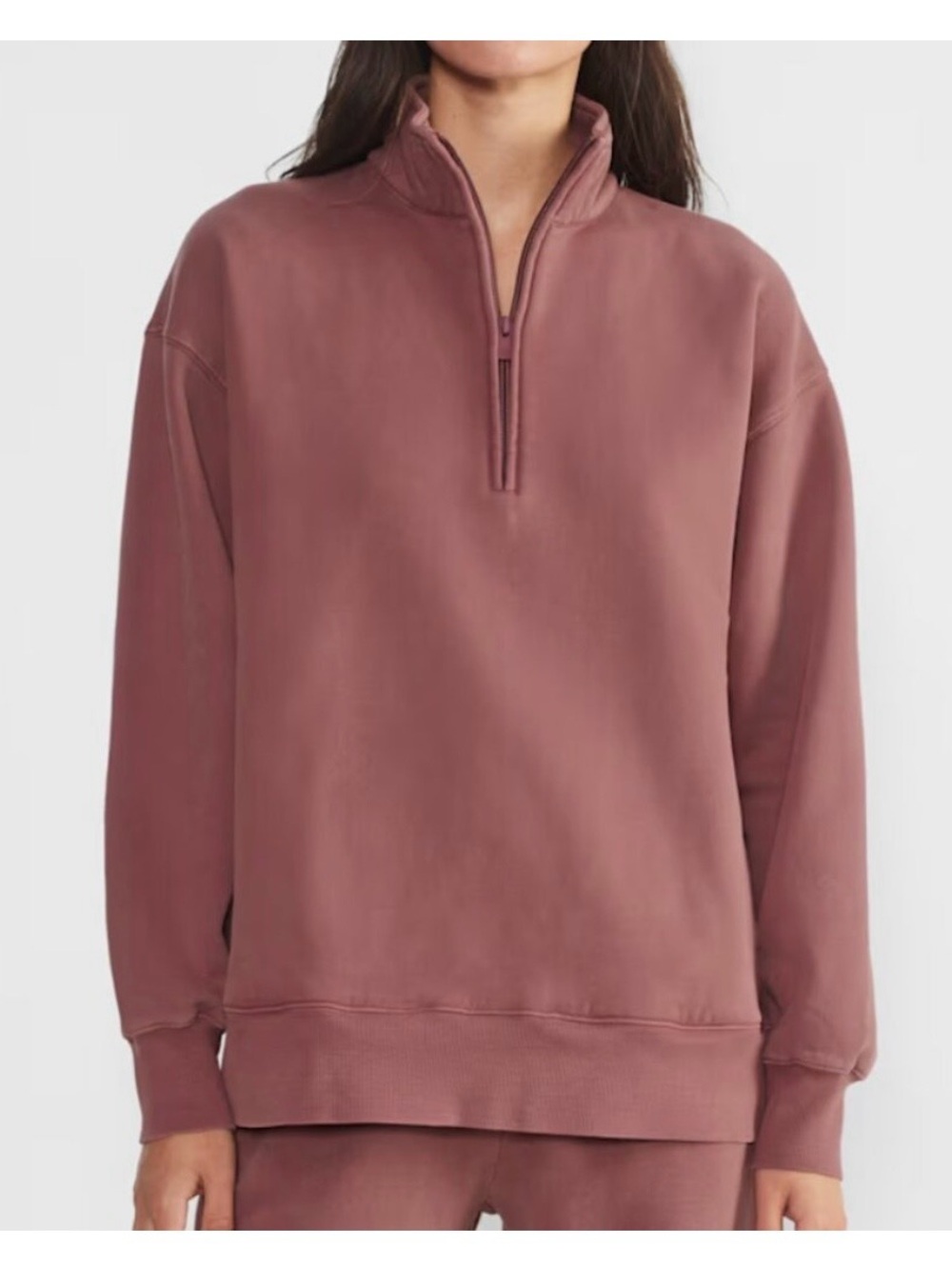 Aritzia Dusty Rose Half-Zip Sweatshirt - Picture 2 of 5